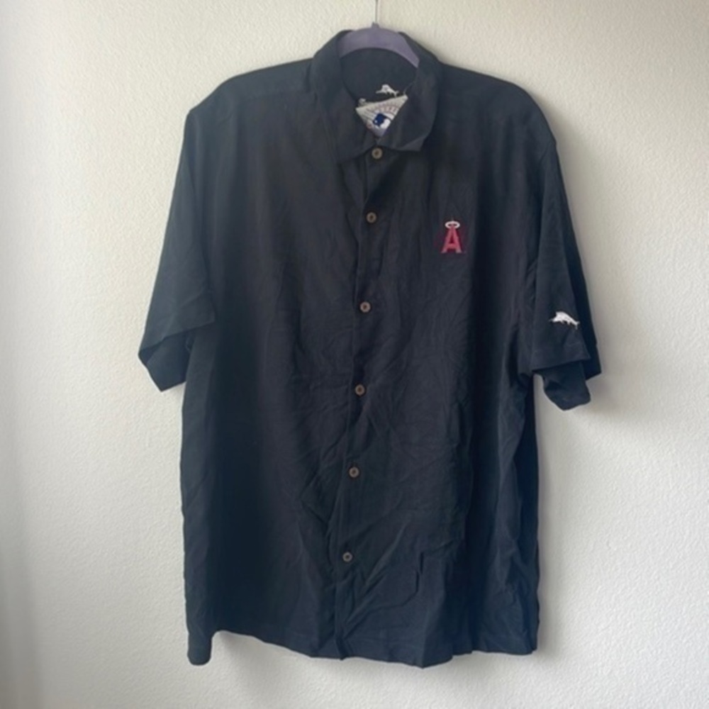 NWT Tommy Bahama Shirt Los Angelos Angels MLB 100% Silk size XL